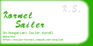 kornel sailer business card